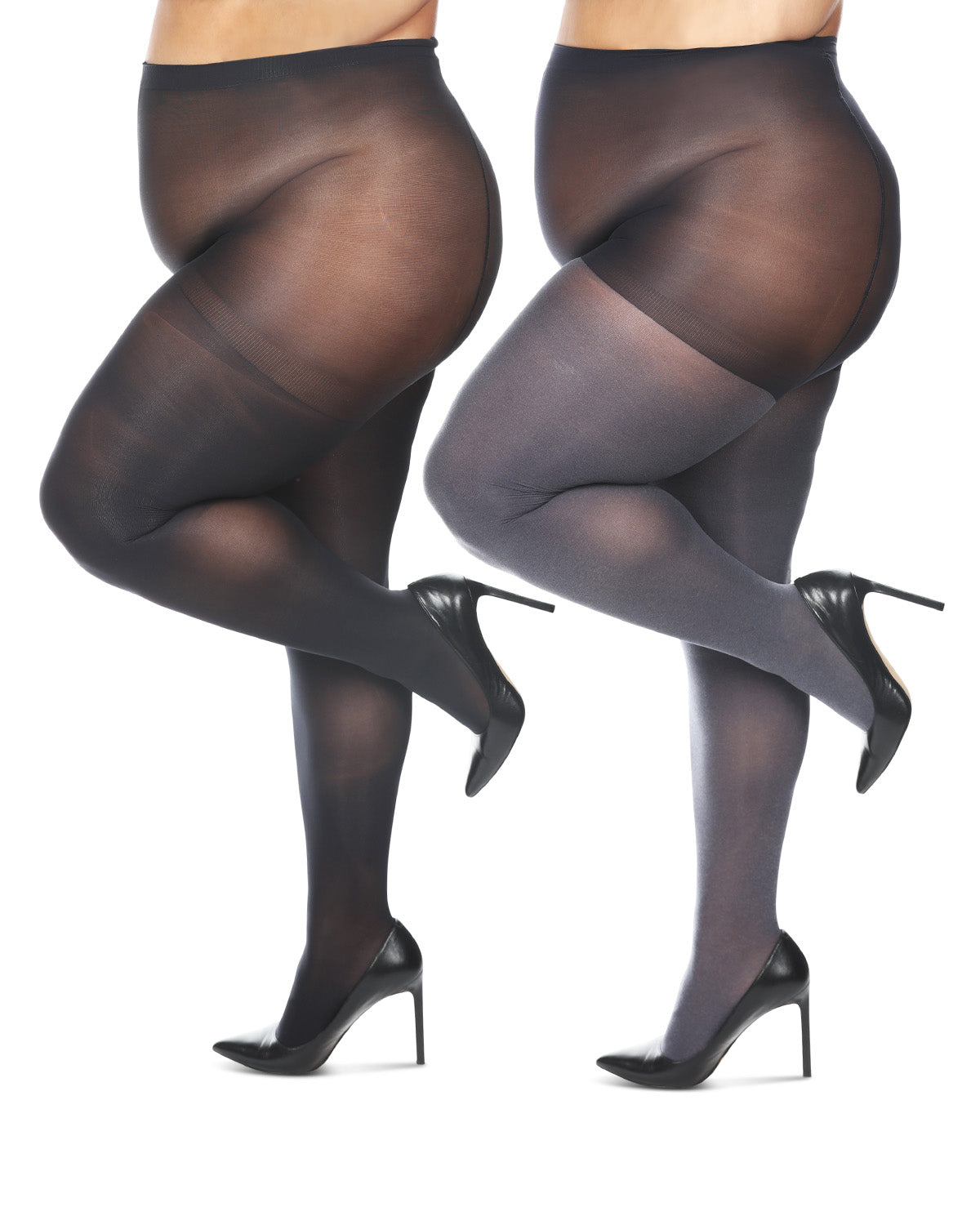 Women's 2 Pair Pack Heather/Solid Control Top Tights : Color: Navy Heather-Navy