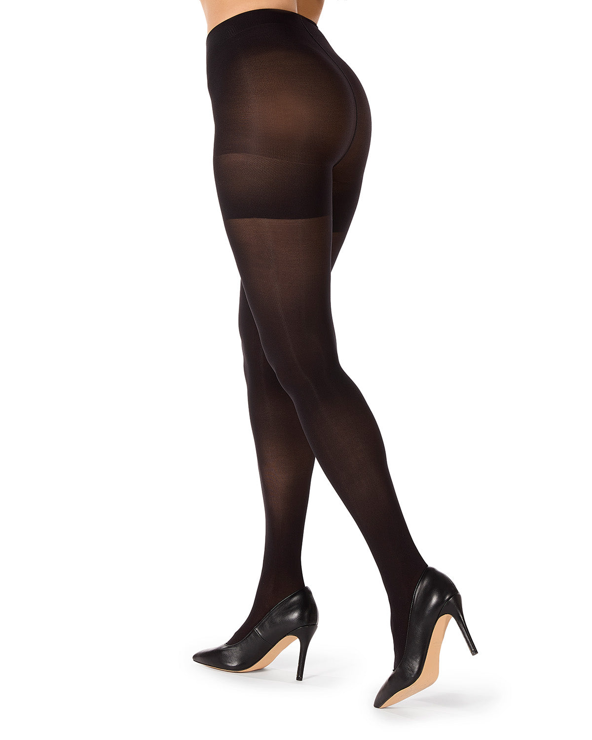 2 Pair Women's Opaque High-Waist Shaper-Top 60-Denier Plus-Size Tights
