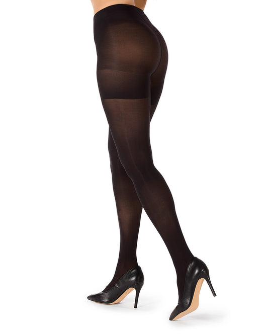 2 Pair Women's Opaque High-Waist Shaper-Top 60-Denier Plus-Size Tights