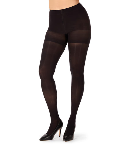 2 Pair Women's Opaque High-Waist Shaper-Top 60-Denier Plus-Size Tights