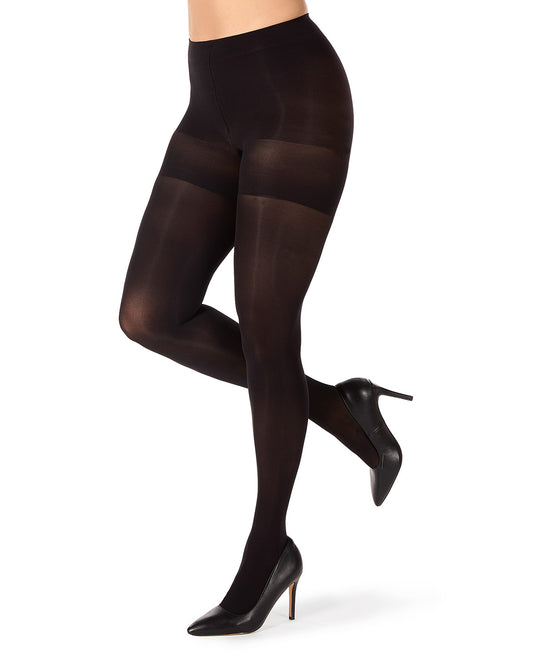 2 Pair Women's Opaque High-Waist Shaper-Top 60-Denier Plus-Size Tights