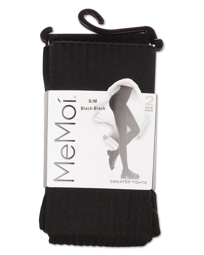 Women's 2 Pair Pack Rib/Solid Sweater Tights : Color: Black-Black