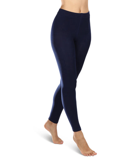 Women's Premium Fleece Lined Winter Footless Tights : Color: Peacoat