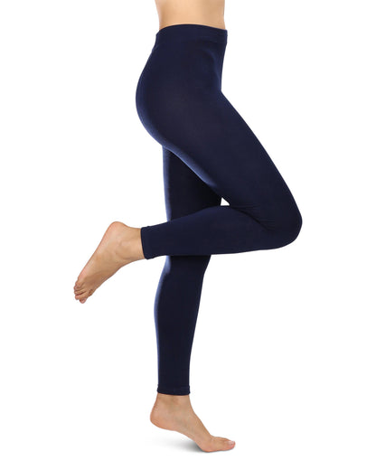 Women's Premium Fleece Lined Winter Footless Tights : Color: Peacoat