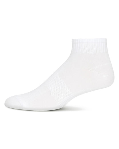 10 Pairs Women's Ribbed Solid Color Quarter Sock : Color: White