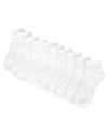 Women's 10 Pair Pack Active Sport Solid Quarter Socks : Color: White