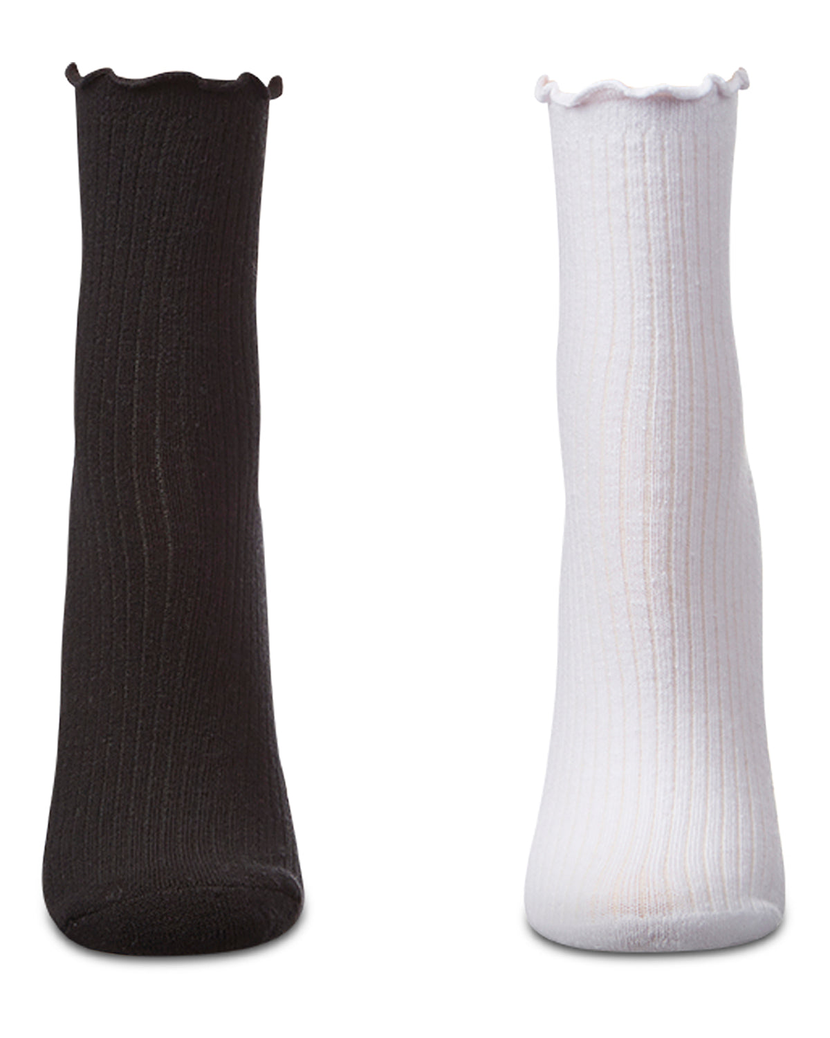 6 Pair Women's Ribbed Cotton-Rich Picot-Trimmed Quarter Socks