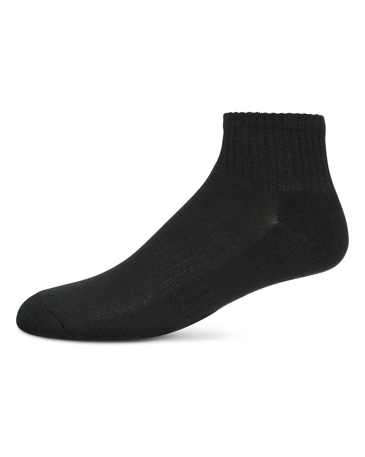 6 Pairs Women's Half Cushioned Solid Black Quarter Sock : Color: Black