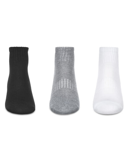 6 Pairs Women's Half Cushioned Solid Color Quarter Sock : Color: Black-White