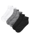 6 Pairs Women's Half Cushioned Solid Color Quarter Sock : Color: White-Gray-Black