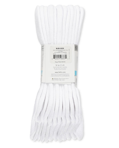 6 Pairs Women's Half Cushioned Solid Color Quarter Sock : Color: Black-White