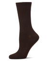 Women's 3 Pair Pack Rib Crew Socks : Color: Brown