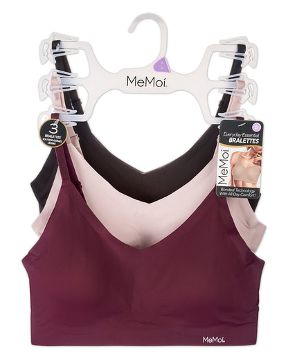 3 Pack Women's Bonded Bras with Removable Cups and Adjustable Straps