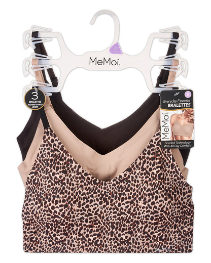 3 Pack Women's Bonded Bras with Removable Cups and Adjustable Straps