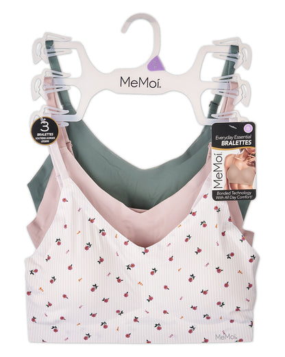3 Pack Women's Bonded Bras with Removable Cups and Adjustable Straps