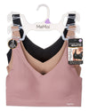 3 Pack Women's Bonded Pullover Tag-Free Bras with Removable Cups