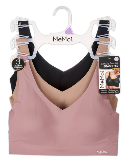 3 Pack Women's Bonded Pullover Tag-Free Bras with Removable Cups