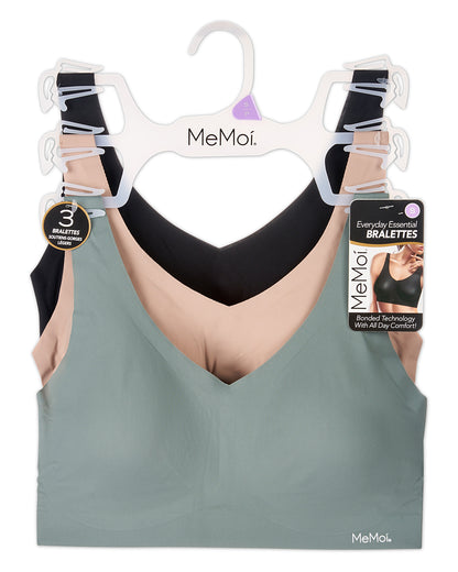 3 Pack Women's Bonded Pullover Tag-Free Bras with Removable Cups