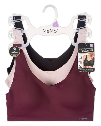 3 Pack Women's Bonded Pullover Tag-Free Bras with Removable Cups