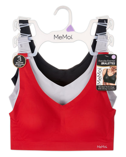 3 Pack Women's Bonded Pullover Tag-Free Bras with Removable Cups