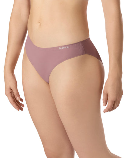 5 Pair Women's Bonded Pin-Rib Stitch-Free Tag-Free Bikini Panties
