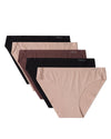 5 Pair Women's Bonded Pin-Rib Stitch-Free Tag-Free Bikini Panties
