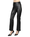 Women's Vegan Leather High-Waist Straight Leg Shaping Leggings : Color: Black