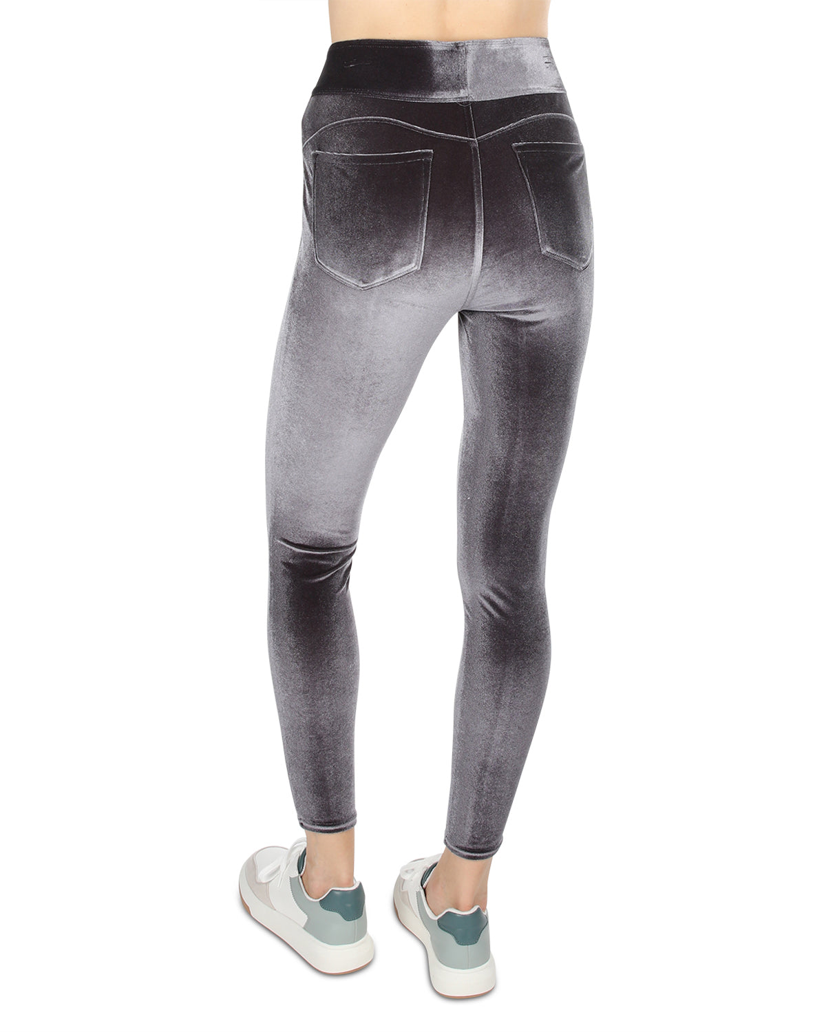 Women's Velvet High-Waist Shaping Leggings : Color: Slate Gray