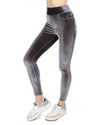 Women's Velvet High-Waist Shaping Leggings : Color: Slate Gray