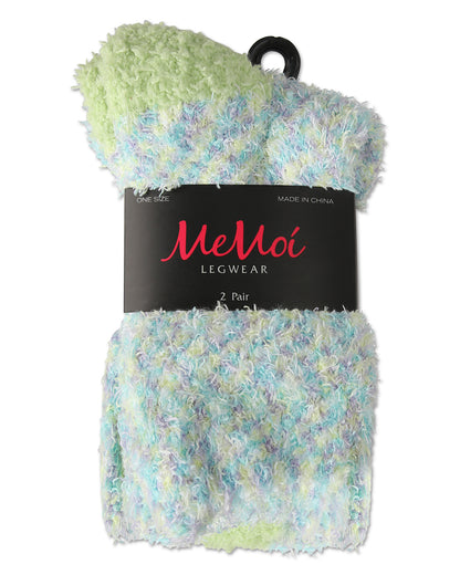 Women's 2 Pair Pack Tipped Cozy Crew Socks : Color: Mint Green