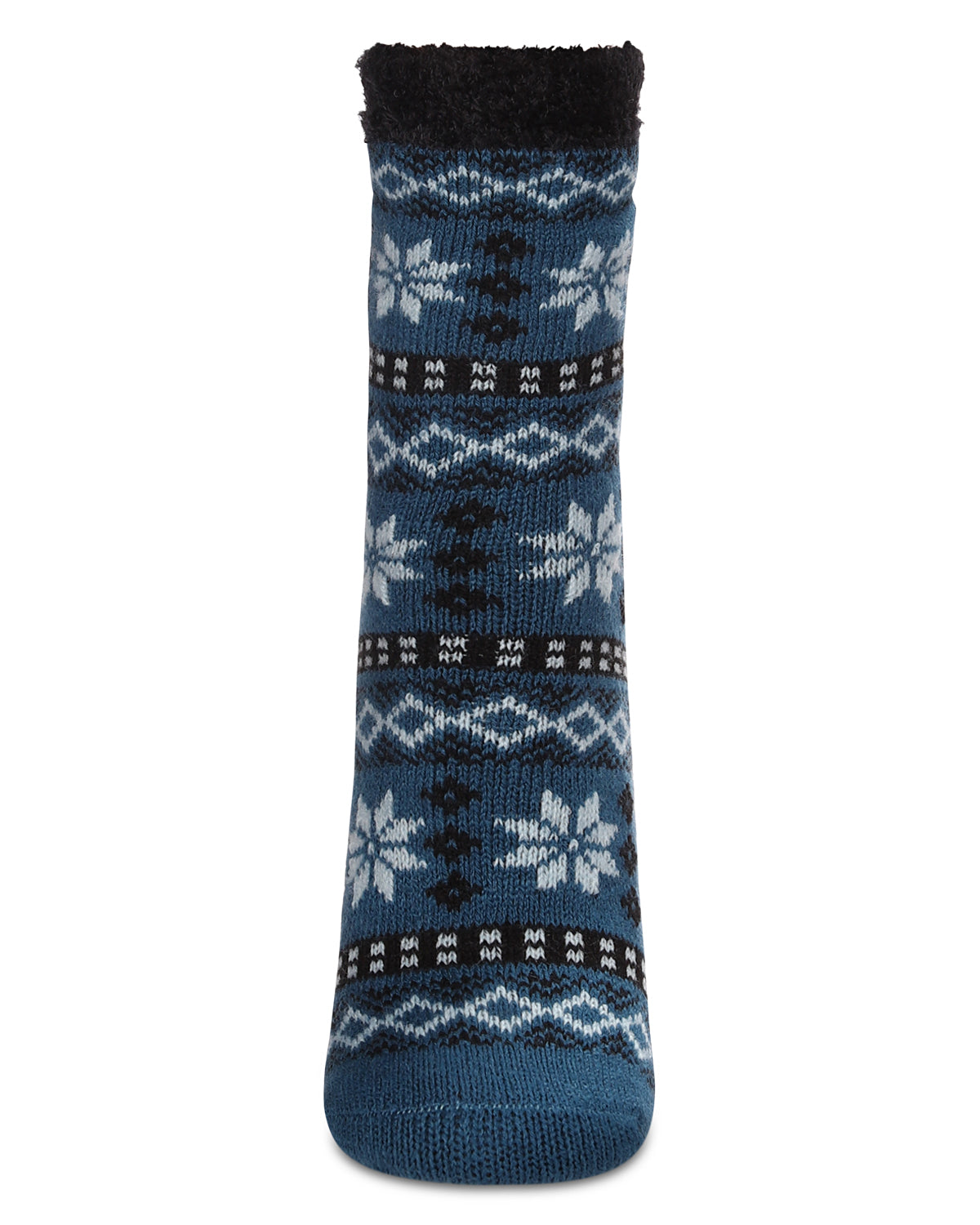 Women's Merry Snowflake Cozy Lined Crew Socks : Color: Moroccan Blue