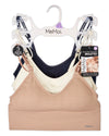 3-Pack Women's Seamless Dual-Strap Classic Pointelle Wireless Bra