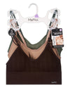 3-Pack Women's Seamless Dual-Strap Heart-Pointelle Wireless Bras