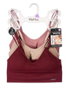 3-Pack Women's Seamless Dual-Strap Mini-Ribbed Tag-Free Wireless Bra