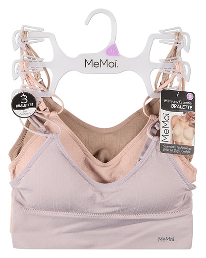3 Pack Women's Seamless Dual-Strap V-Neck Padded Pullover Bra