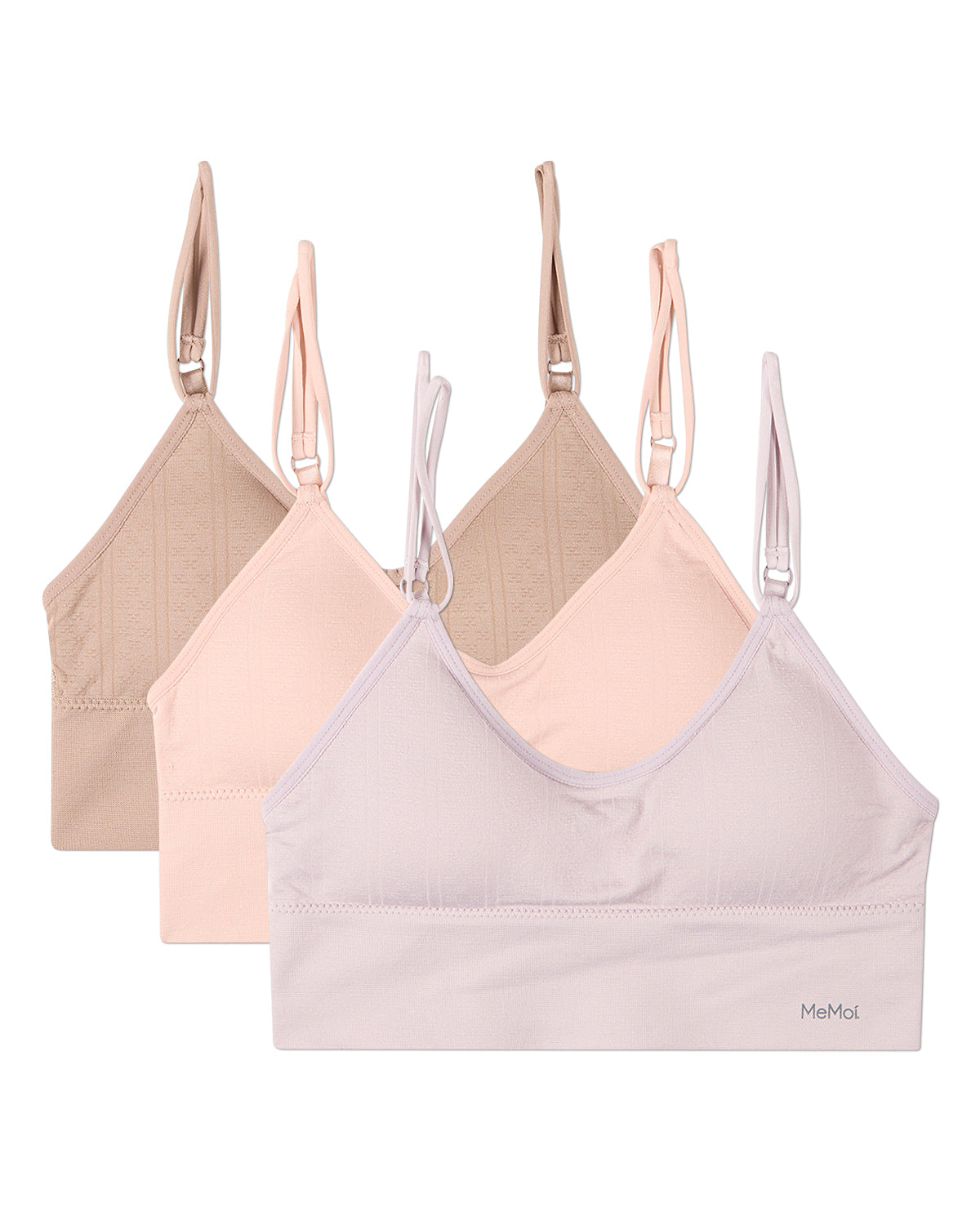 3 Pack Women's Seamless Dual-Strap V-Neck Padded Pullover Bra