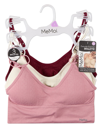 3 Pack Women's Seamless Dual-Strap V-Neck Padded Pullover Bra
