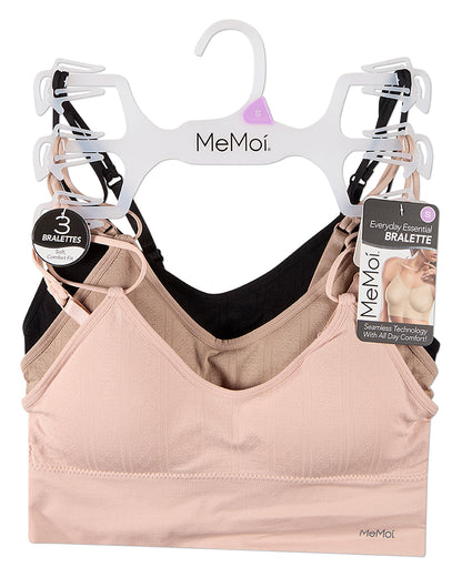 3 Pack Women's Seamless Dual-Strap V-Neck Padded Pullover Bra