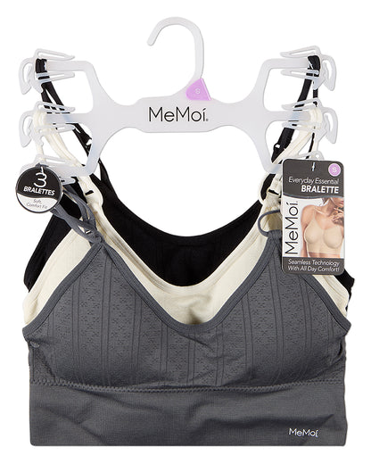3 Pack Women's Seamless Dual-Strap V-Neck Padded Pullover Bra