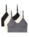 3 Pack Women's Seamless Dual-Strap V-Neck Padded Pullover Bra