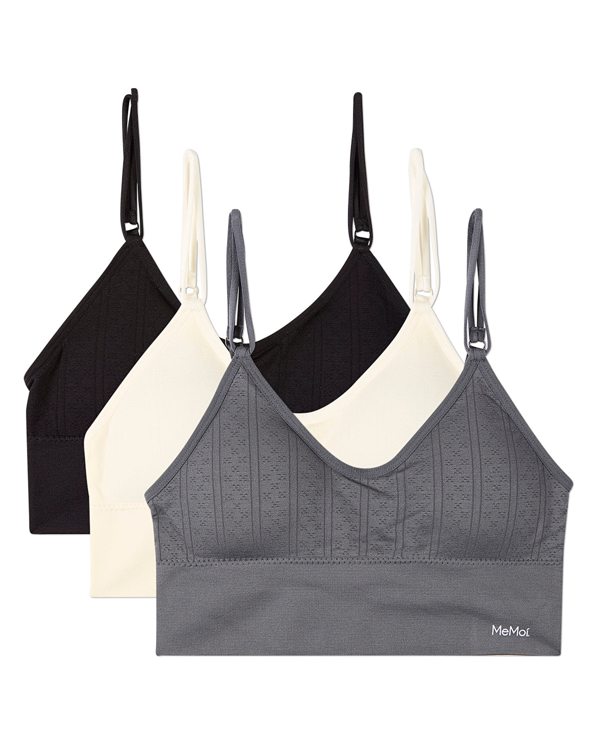 3 Pack Women's Seamless Dual-Strap V-Neck Padded Pullover Bra
