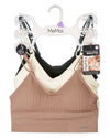 3-Pack Women's Seamless Dual-Strap Padded Tag-Free Wireless Bra