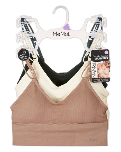 3-Pack Women's Seamless Dual-Strap Padded Tag-Free Wireless Bra
