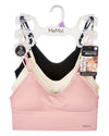 3-Pack Women's Seamless Dual-Strap Padded Tag-Free Wireless Bra