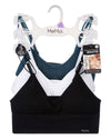 3-Pack Women's Seamless Dual-Strap Padded Tag-Free Wireless Bra