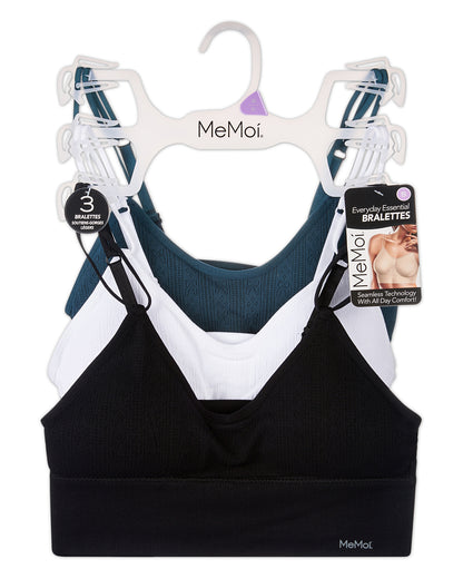 3-Pack Women's Seamless Dual-Strap Padded Tag-Free Wireless Bra