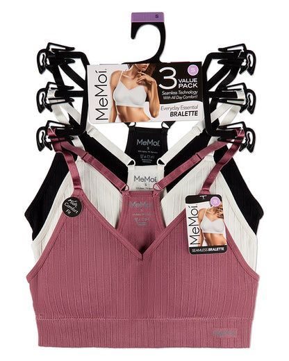 3 Pack Women's Seamless Racer-Back Ribbed Tag-Free Padded Bras