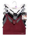 3-Pack Women's Seamless Racerback Ribbed Tag-Free Wireless Bras
