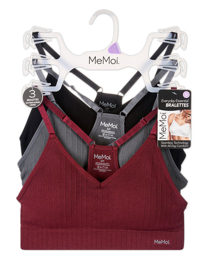 3-Pack Women's Seamless Racerback Ribbed Tag-Free Wireless Bras