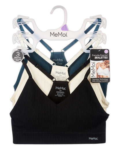 3-Pack Women's Seamless Racerback Ribbed Tag-Free Wireless Bras